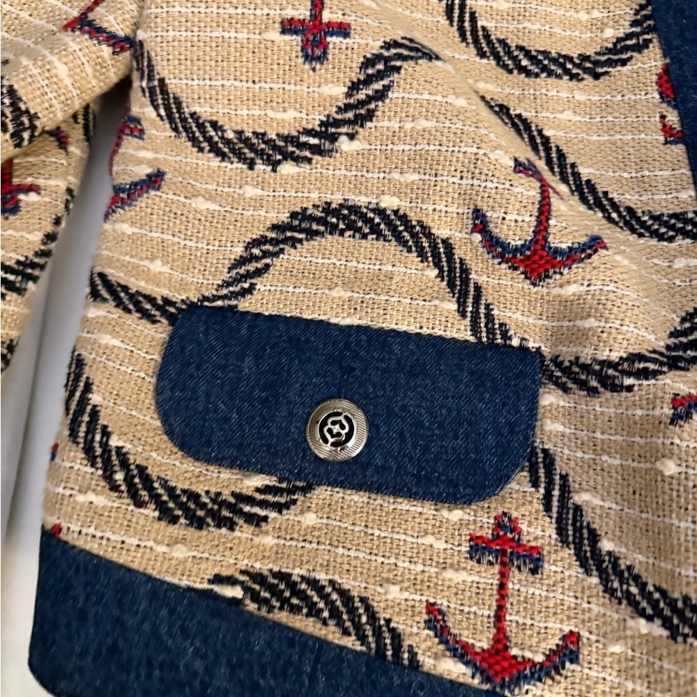 SANDRO
Rosetta Denim-trimmed Jacquard Jacket - Picture 10 of 13